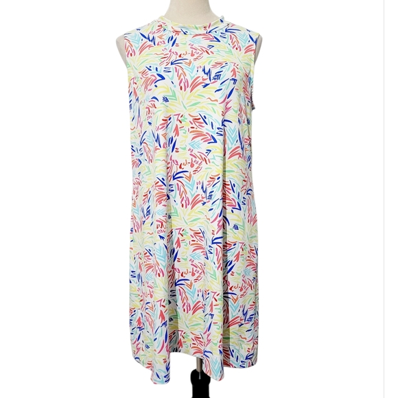 Lulu-B Dresses & Skirts - Lulu-B SPF-50 Women Sleeveless Dress Colorful Print Stretch Comfy Size Medium